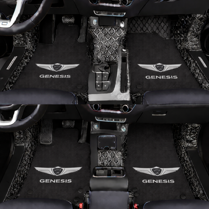 Prémiové autokoberce z PVC a eko kůže, vhodné do každého počasí, voděodolné – kompletní sada na přední i zadní sedadla