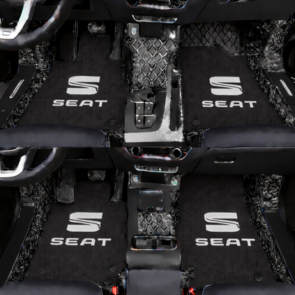 Prémiové autokoberce z PVC a eko kůže, vhodné do každého počasí, voděodolné – kompletní sada na přední i zadní sedadla