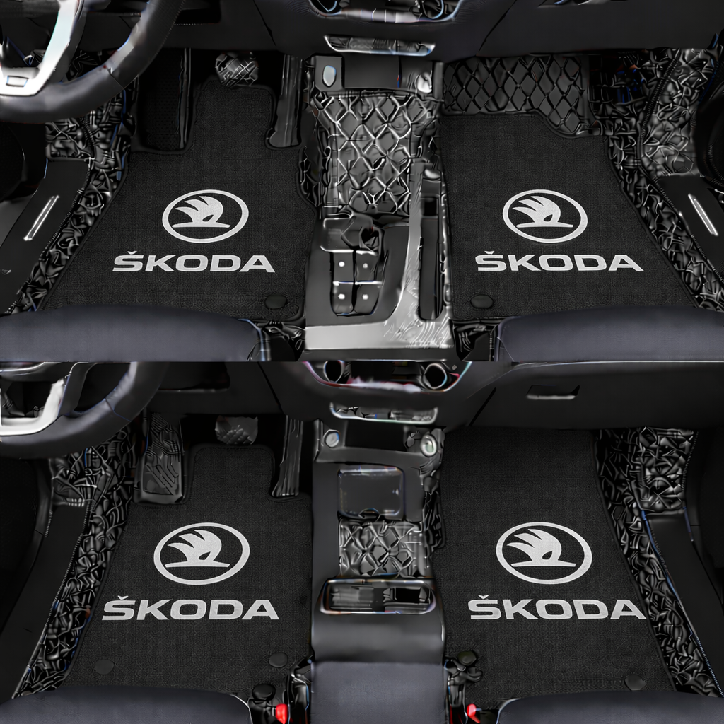 Prémiové autokoberce z PVC a eko kůže, vhodné do každého počasí, voděodolné – kompletní sada na přední i zadní sedadla