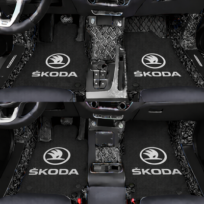 Prémiové autokoberce z PVC a eko kůže, vhodné do každého počasí, voděodolné – kompletní sada na přední i zadní sedadla